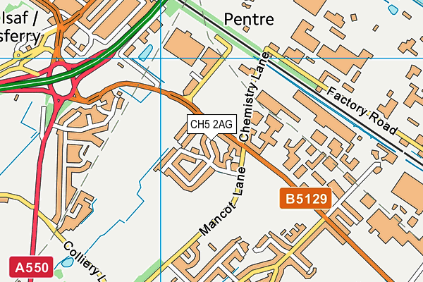 CH5 2AG map - OS VectorMap District (Ordnance Survey)