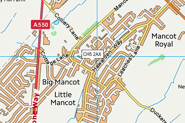 CH5 2AX map - OS VectorMap District (Ordnance Survey)