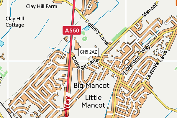 CH5 2AZ map - OS VectorMap District (Ordnance Survey)