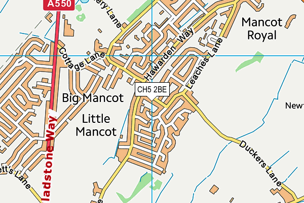 CH5 2BE map - OS VectorMap District (Ordnance Survey)