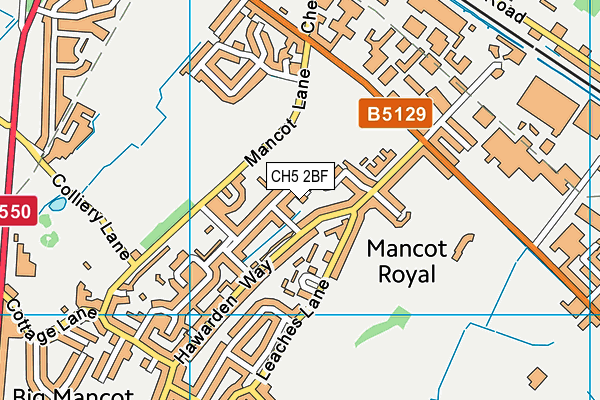 CH5 2BF map - OS VectorMap District (Ordnance Survey)