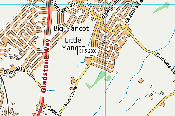 CH5 2BX map - OS VectorMap District (Ordnance Survey)