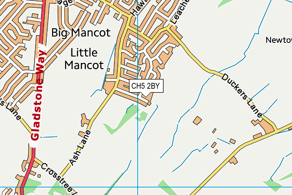 CH5 2BY map - OS VectorMap District (Ordnance Survey)