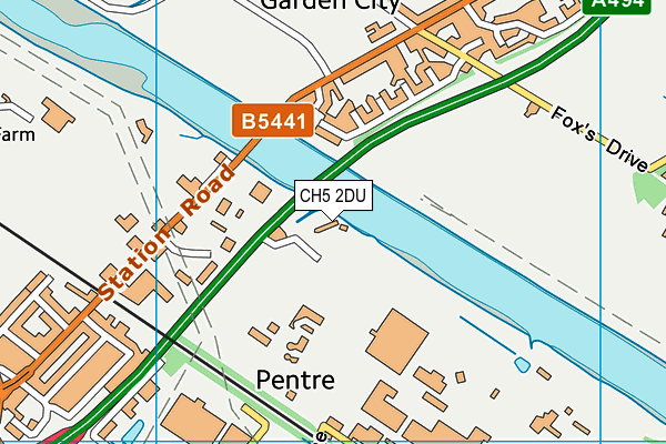 CH5 2DU map - OS VectorMap District (Ordnance Survey)