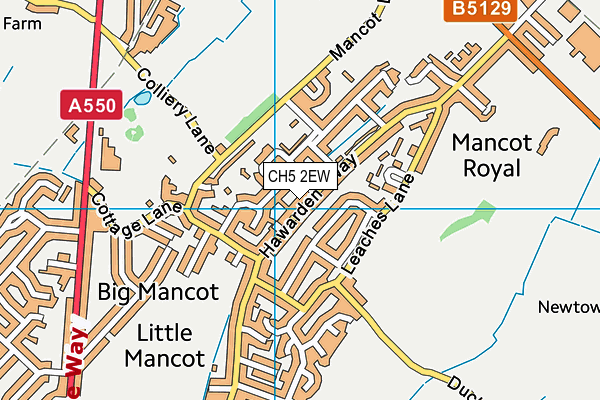 CH5 2EW map - OS VectorMap District (Ordnance Survey)