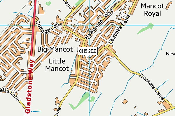 CH5 2EZ map - OS VectorMap District (Ordnance Survey)