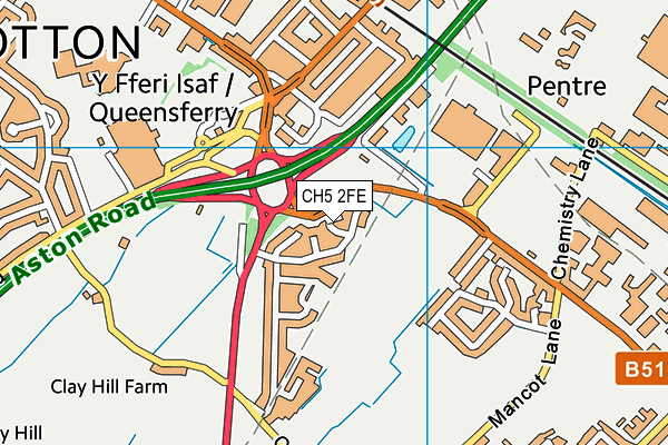 CH5 2FE map - OS VectorMap District (Ordnance Survey)