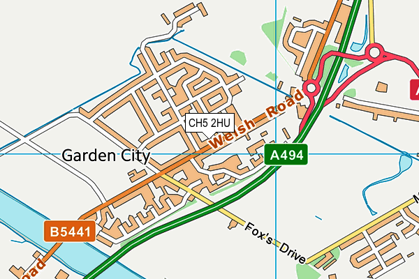 CH5 2HU map - OS VectorMap District (Ordnance Survey)