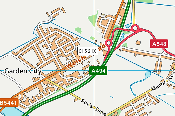 CH5 2HX map - OS VectorMap District (Ordnance Survey)