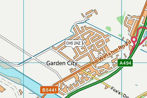 CH5 2HZ map - OS VectorMap District (Ordnance Survey)
