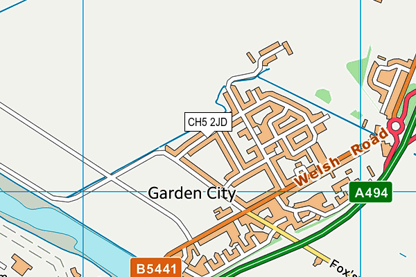 CH5 2JD map - OS VectorMap District (Ordnance Survey)