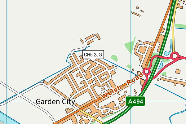 CH5 2JG map - OS VectorMap District (Ordnance Survey)