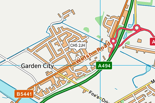 CH5 2JH map - OS VectorMap District (Ordnance Survey)