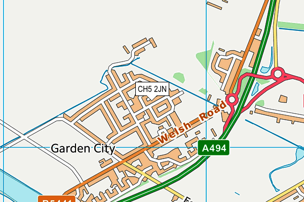 CH5 2JN map - OS VectorMap District (Ordnance Survey)