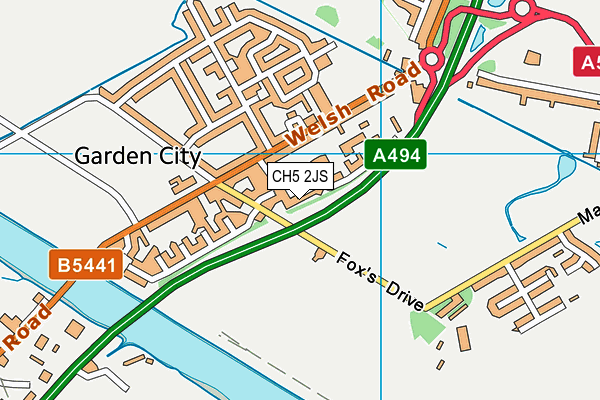 CH5 2JS map - OS VectorMap District (Ordnance Survey)