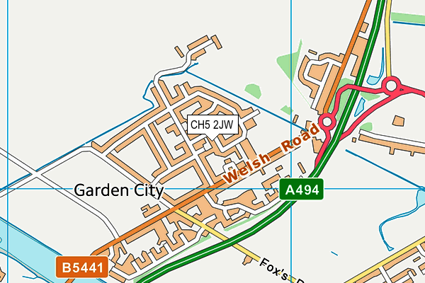 CH5 2JW map - OS VectorMap District (Ordnance Survey)