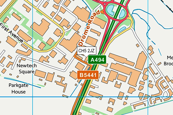 CH5 2JZ map - OS VectorMap District (Ordnance Survey)