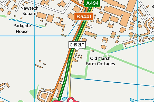 CH5 2LT map - OS VectorMap District (Ordnance Survey)