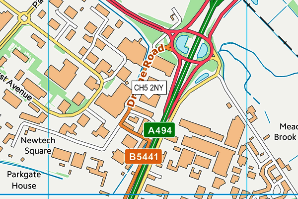 CH5 2NY map - OS VectorMap District (Ordnance Survey)