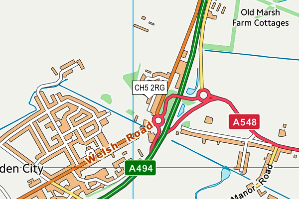 CH5 2RG map - OS VectorMap District (Ordnance Survey)