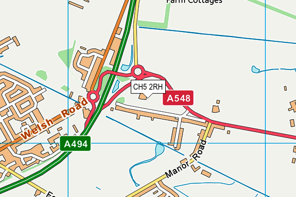 CH5 2RH map - OS VectorMap District (Ordnance Survey)