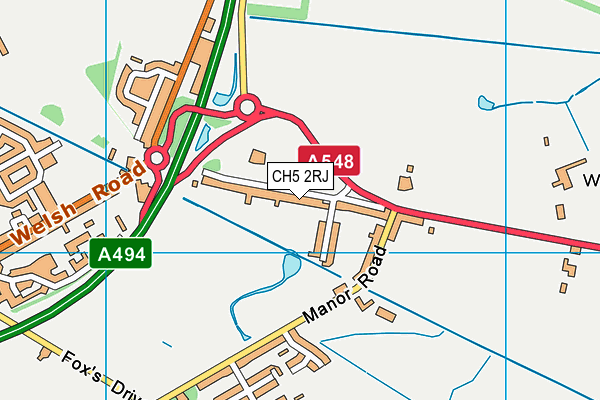 CH5 2RJ map - OS VectorMap District (Ordnance Survey)