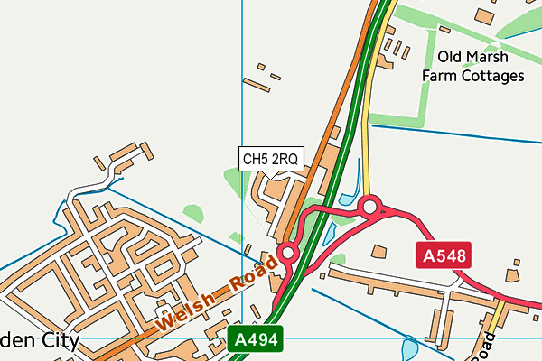 CH5 2RQ map - OS VectorMap District (Ordnance Survey)