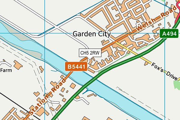 CH5 2RW map - OS VectorMap District (Ordnance Survey)