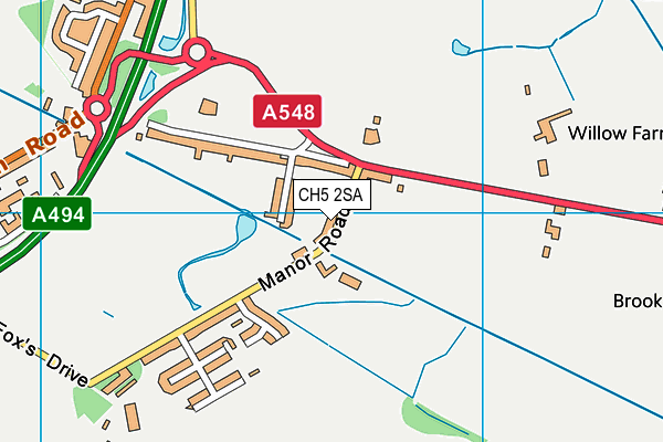 CH5 2SA map - OS VectorMap District (Ordnance Survey)