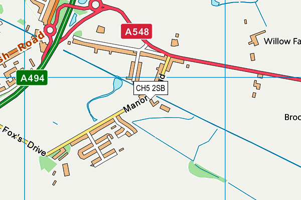 CH5 2SB map - OS VectorMap District (Ordnance Survey)