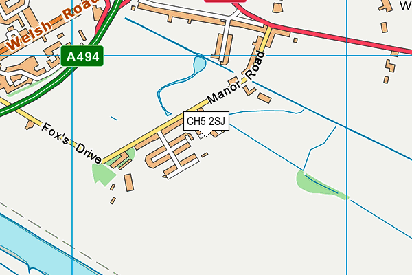 CH5 2SJ map - OS VectorMap District (Ordnance Survey)