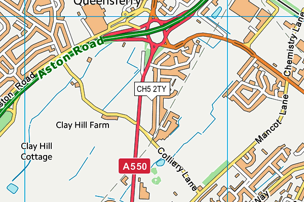 CH5 2TY map - OS VectorMap District (Ordnance Survey)