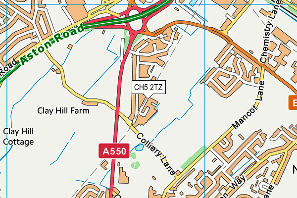 CH5 2TZ map - OS VectorMap District (Ordnance Survey)