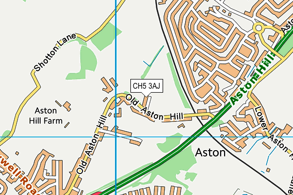 CH5 3AJ map - OS VectorMap District (Ordnance Survey)