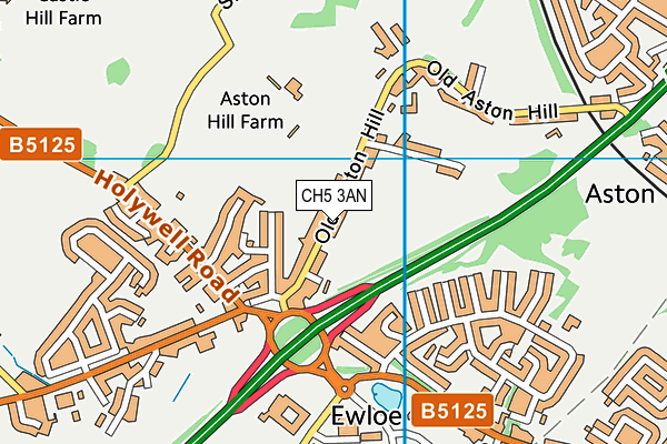 CH5 3AN map - OS VectorMap District (Ordnance Survey)