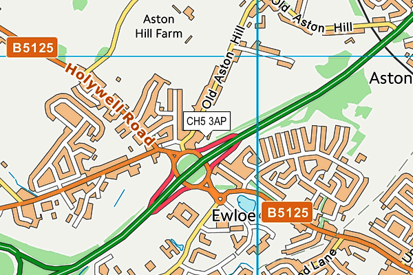 CH5 3AP map - OS VectorMap District (Ordnance Survey)