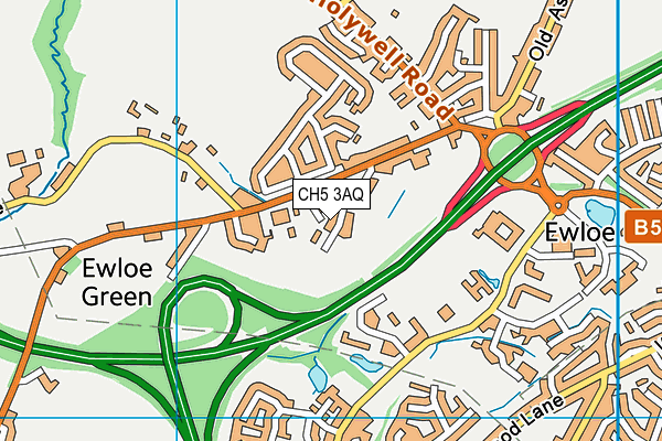 CH5 3AQ map - OS VectorMap District (Ordnance Survey)