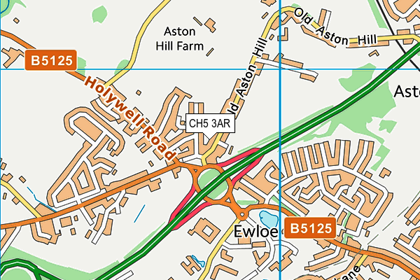 CH5 3AR map - OS VectorMap District (Ordnance Survey)