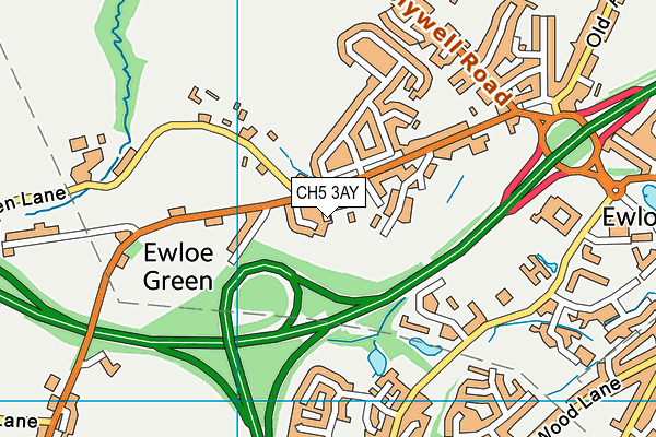 CH5 3AY map - OS VectorMap District (Ordnance Survey)