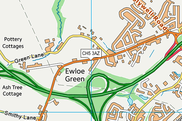 CH5 3AZ map - OS VectorMap District (Ordnance Survey)