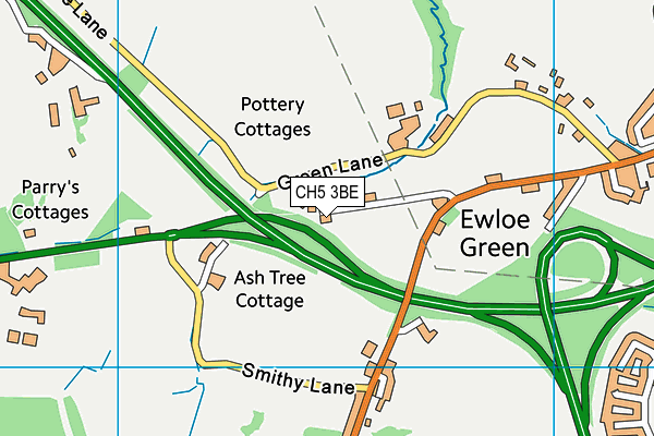 CH5 3BE map - OS VectorMap District (Ordnance Survey)