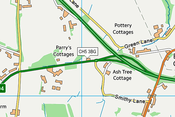 CH5 3BG map - OS VectorMap District (Ordnance Survey)