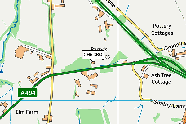 CH5 3BQ map - OS VectorMap District (Ordnance Survey)