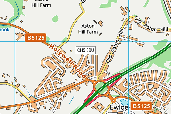 CH5 3BU map - OS VectorMap District (Ordnance Survey)