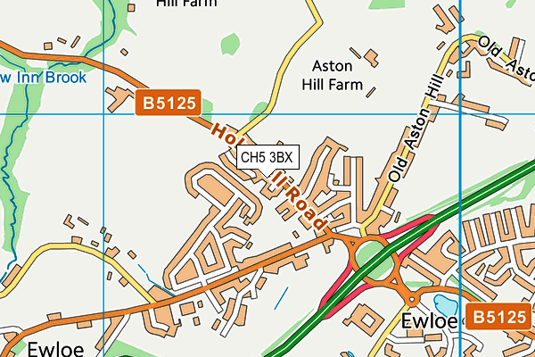 CH5 3BX map - OS VectorMap District (Ordnance Survey)