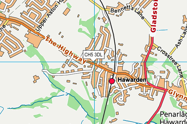 CH5 3DL map - OS VectorMap District (Ordnance Survey)