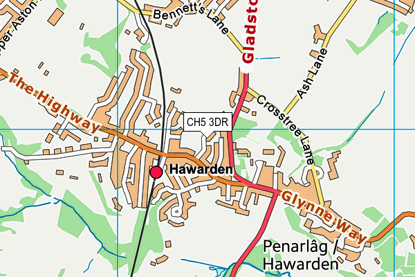 CH5 3DR map - OS VectorMap District (Ordnance Survey)