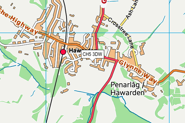 CH5 3DW map - OS VectorMap District (Ordnance Survey)