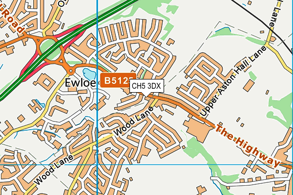 CH5 3DX map - OS VectorMap District (Ordnance Survey)