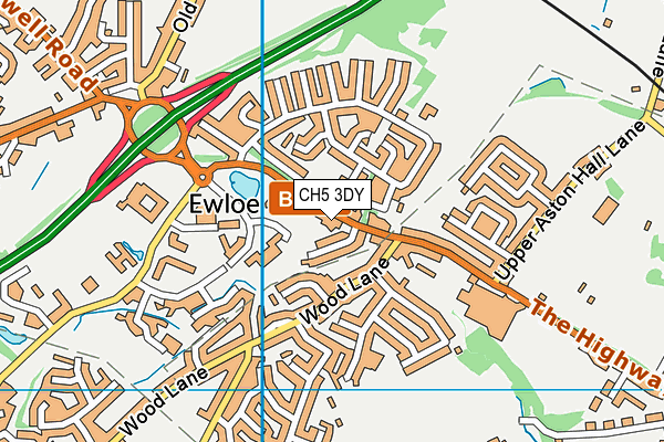 CH5 3DY map - OS VectorMap District (Ordnance Survey)